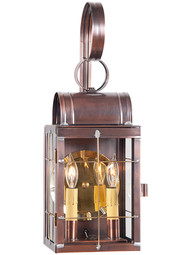 Toll House 2-Light Suspended Wall Lantern in Antique Copper or Brass